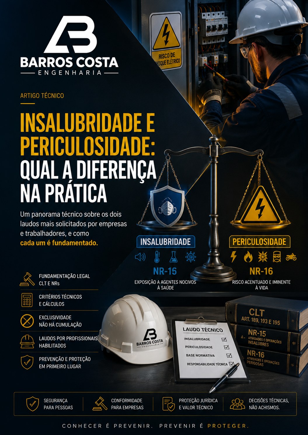 Capa do artigo: Insalubridade e periculosidade — qual a diferença na prática