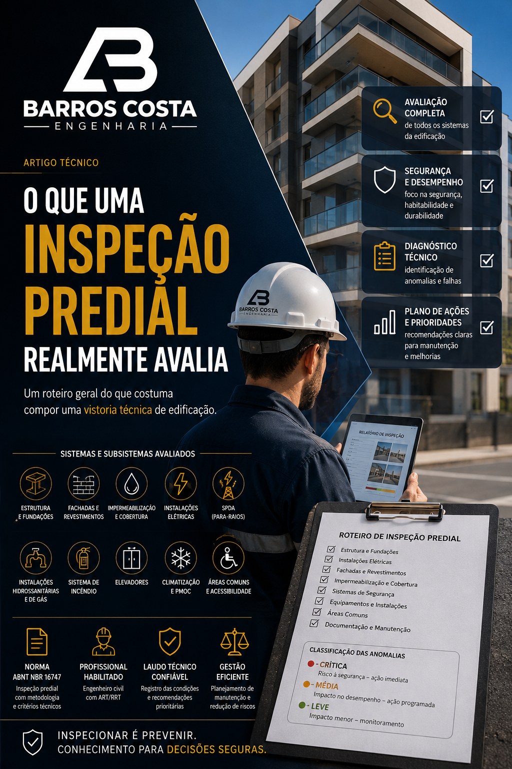 Capa do artigo: O que uma inspeção predial realmente avalia